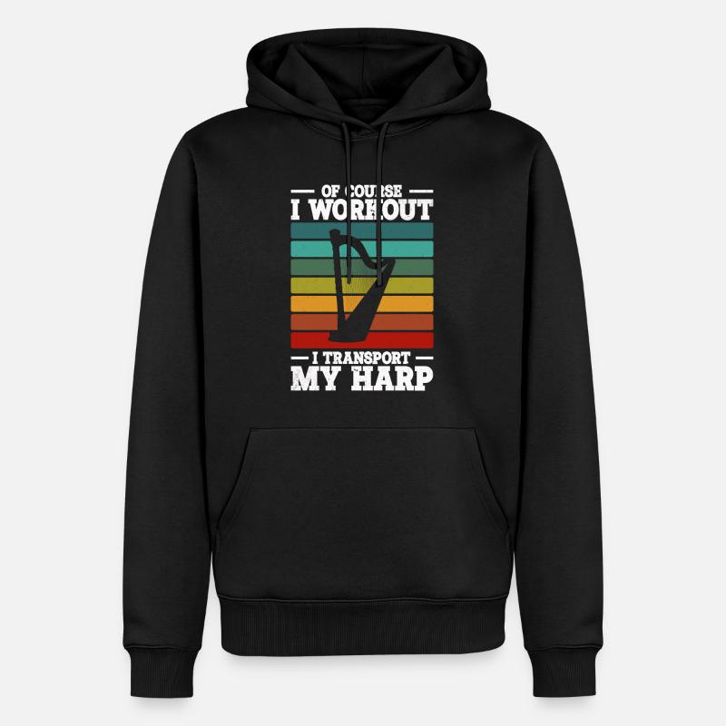 Harfe - Männer Premium Bio Hoodie - Schwarz