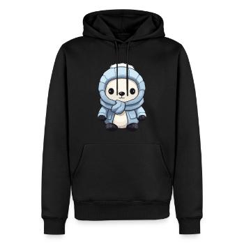 Polar Bear Winter Bear Comic Cute - Men’s Premium Organic Hoodie - black - Front - Nico (187cm)