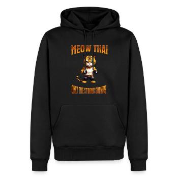 Mixed Martial Arts I Muay Thai Cat I Meow Thai I - Männer Premium Bio Hoodie - Schwarz - Vorne - Nico (187cm)