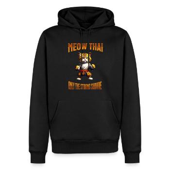 Mixed Martial Arts I Muay Thai Cat I Meow Thai I - Männer Premium Bio Hoodie - Schwarz - Vorne - Nico (187cm)