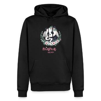 Mama est 2024 I Panda Bear Mum I First Time Mom - Männer Premium Bio Hoodie - Schwarz - Vorne - Nico (187cm)