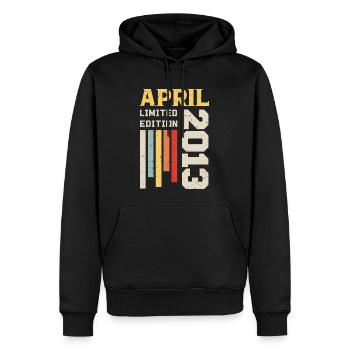 Avril 2013 - Cadeau anniversaire Avril 2013 Avril - Sweat à capuche Premium bio Homme - noir - Devant - Nico (187cm)