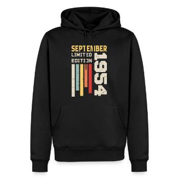 September 1954 September 1954 Birthday Gift - Men’s Premium Organic Hoodie - black - Front - Nico (187cm)