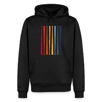 Baguettes de tambour rétro pour les amateurs de tambour - Sweat à capuche Premium bio Homme - noir - Devant - Nico (187cm)