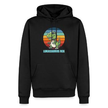 Lukasaurus Rex Geschenkidee für Luka und Lukas - Männer Premium Bio Hoodie - Schwarz - Vorne - Nico (187cm)