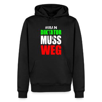 diktator muss weg iran - Männer Premium Bio Hoodie - Schwarz - Vorne - Nico (187cm)