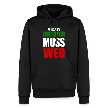 diktator muss weg iran - Männer Premium Bio Hoodie - Schwarz - Vorne - Nico (187cm)