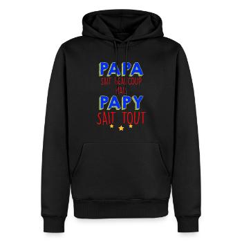 Papy meilleur Bricoleur Que Papa - Sweat à capuche Premium bio Homme - noir - Devant - Nico (187cm)