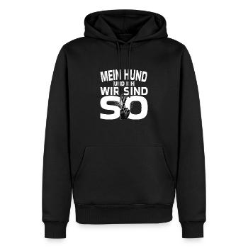 Mein Hund und ich - Männer Premium Bio Hoodie - Schwarz - Vorne - Nico (187cm)