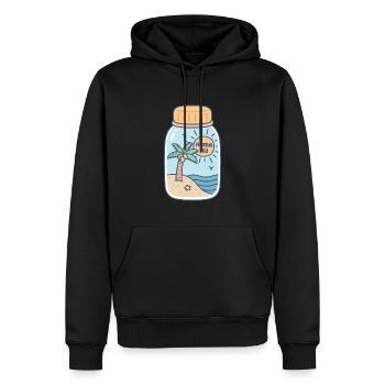 Vitamine Mer Plage Soleil Et Vagues Dans Une Bouteille - Sweat à capuche Premium bio Homme - noir - Devant - Nico (187cm)