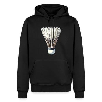 Cooles Badminton Federball Design - Männer Premium Bio Hoodie - Schwarz - Vorne - Nico (187cm)