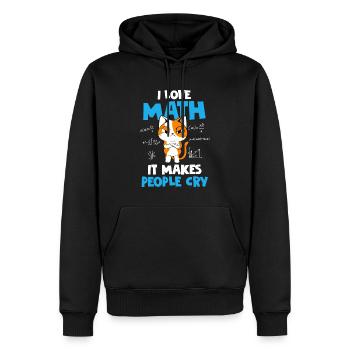 I Love Math, it makes people cry - Men’s Premium Organic Hoodie - black - Front - Nico (187cm)