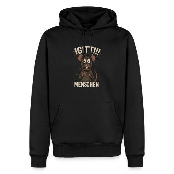 Beurk, je déteste les gens, drôle de rat - Sweat à capuche Premium bio Homme - noir - Devant - Nico (187cm)