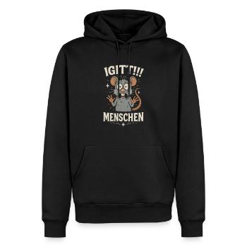 Satire - Igitt! Menschen Ratte Ich hasse - Männer Premium Bio Hoodie - Schwarz - Vorne - Nico (187cm)