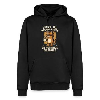 I Hate Morning People And Mornings And People - Men’s Premium Organic Hoodie - black - Front - Nico (187cm)