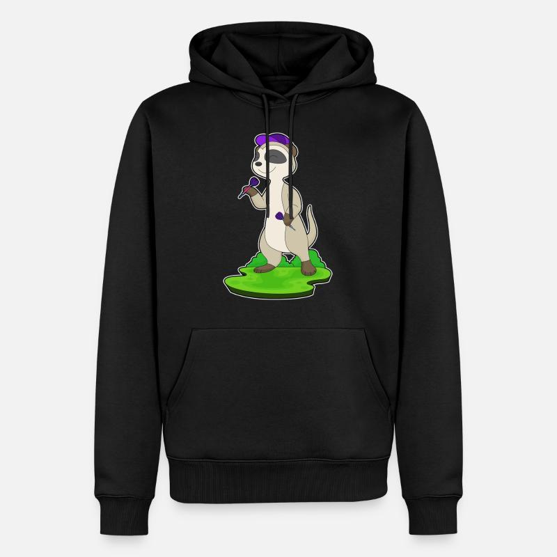 Erdmännchen Dart Dartpfeil - Männer Premium Bio Hoodie - Schwarz