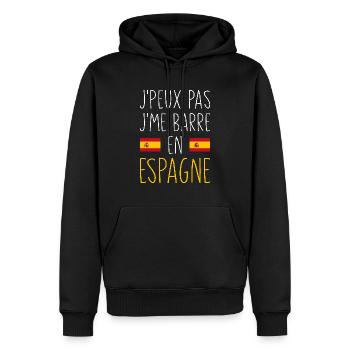 J'peux Pas J'me Barre En Espagne - Sweat à capuche Premium bio Homme - noir - Devant - Nico (187cm)