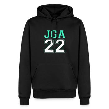 JGA Junggesellenabschied 2022 Hochzeit Bräutigam - Männer Premium Bio Hoodie - Schwarz - Vorne - Nico (187cm)