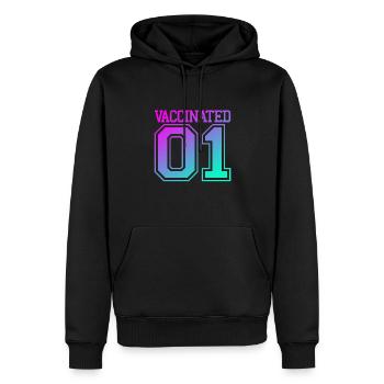 Geimpft 01 - Impfung impfen Impfheld Virus Corona - Männer Premium Bio Hoodie - Schwarz - Vorne - Nico (187cm)