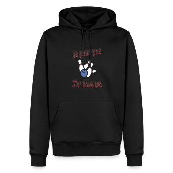 je peux pas j'ai bowling - Sweat à capuche Premium bio Homme - noir - Devant - Nico (187cm)
