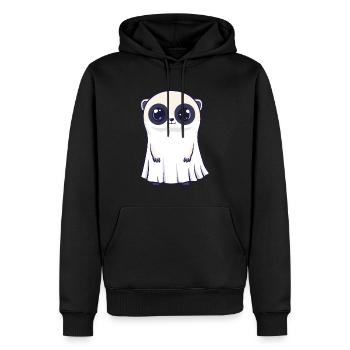 Suricate Halloween Bande Dessinée Fantôme - Sweat à capuche Premium bio Homme - noir - Devant - Nico (187cm)