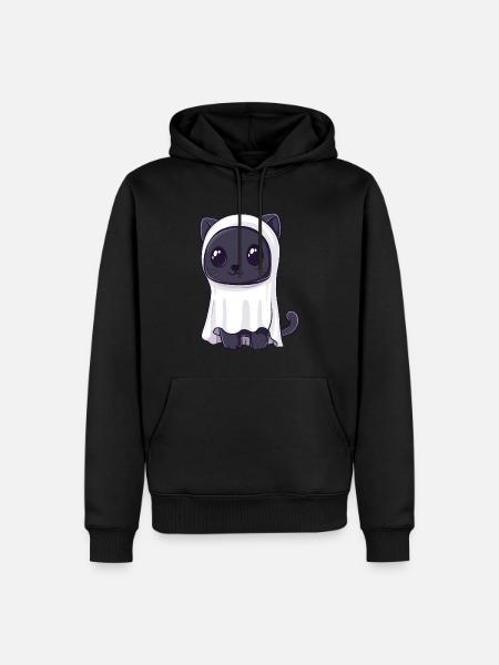 Panther Halloween Comic Ghost - Men’s Premium Organic Hoodie - black