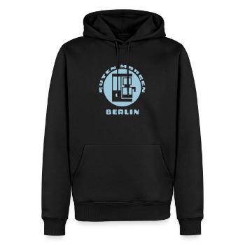 Berlin Bonjour tasse de café - Sweat à capuche Premium bio Homme - noir - Devant - Nico (187cm)