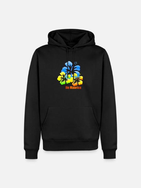 hibiscus - Sweat à capuche Premium bio Homme - noir