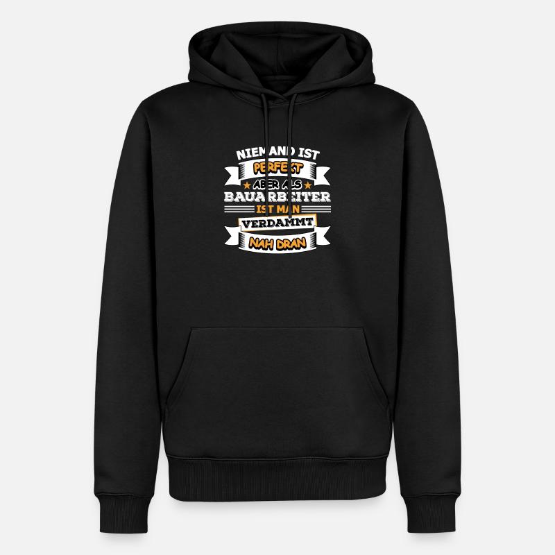 Bauarbeiter - Männer Premium Bio Hoodie - Schwarz