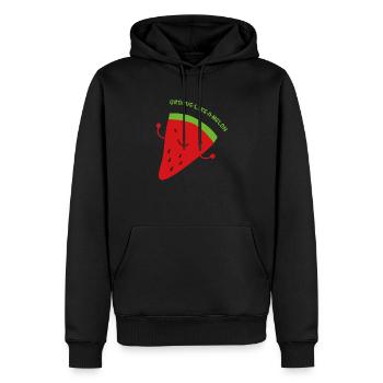 Tanzende Melone - Männer Premium Bio Hoodie - Schwarz - Vorne - Nico (187cm)