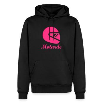 Motarde / Motard / Moto / Biker - Sweat à capuche Premium bio Homme - noir - Devant - Nico (187cm)