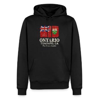 Ontario Flag - Canada - Vintage Look - Sweat à capuche Premium bio Homme - noir - Devant - Nico (187cm)