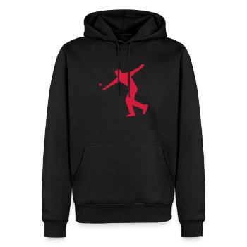 pelote basque 260 - Sweat à capuche Premium bio Homme - noir - Devant - Nico (187cm)