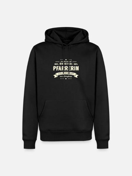 Pfarrerin aus Leidenschaft - Männer Premium Bio Hoodie - Schwarz