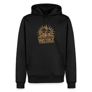 Projektleiter Absturz - Männer Premium Bio Hoodie - Schwarz - Vorne - Nico (187cm)