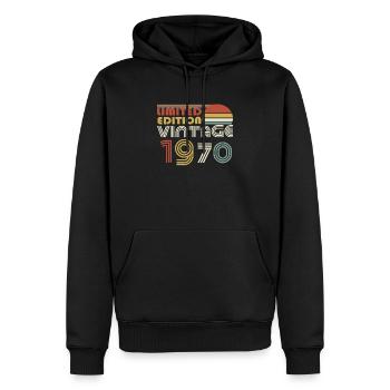 Limited Edition Vintage 1970 - Männer Premium Bio Hoodie - Schwarz - Vorne - Nico (187cm)