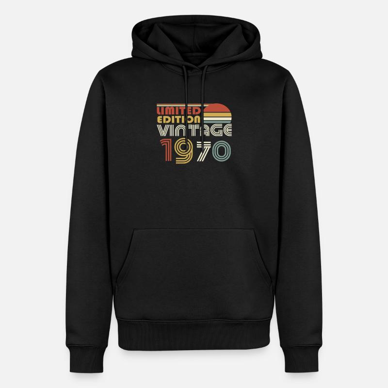 Edition limitée Vintage 1970 - Sweat à capuche Premium bio Homme - noir