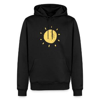 Sonne - Männer Premium Bio Hoodie - Schwarz - Vorne - Nico (187cm)