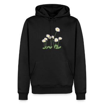 Gänseblümchen auf der Wiese - Männer Premium Bio Hoodie - Schwarz - Vorne - Nico (187cm)
