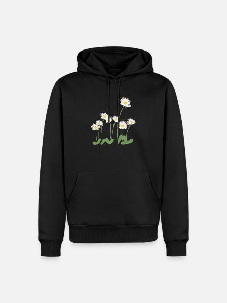 Marguerites dans la prairie - Sweat à capuche Premium bio Homme - noir