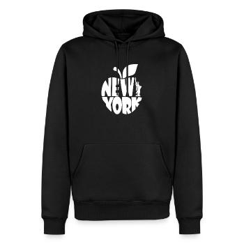Accro à New York - Sweat à capuche Premium bio Homme - noir - Devant - Nico (187cm)