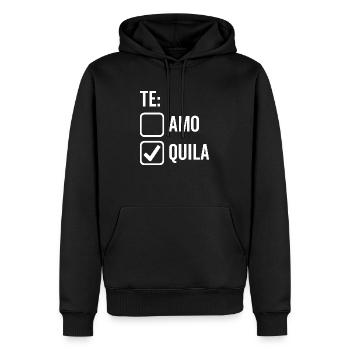 Teamo Tequila - Sweat à capuche Premium bio Homme - noir - Devant - Nico (187cm)