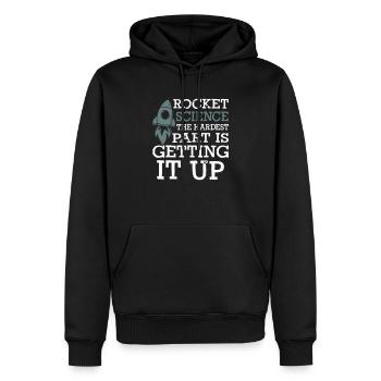 Rocket Science - Sweat à capuche Premium bio Homme - noir - Devant - Nico (187cm)