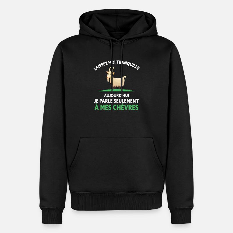je Parle Seulement a mes chèvres - Sweat à capuche Premium bio Homme - noir
