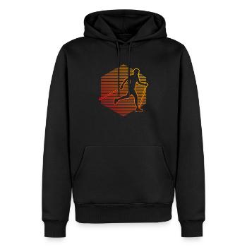 Marche Hommes Marcheuse Marche Marche Nordique - Sweat à capuche Premium bio Homme - noir - Devant - Nico (187cm)