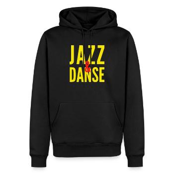 JAZZ et DANSE - Sweat à capuche Premium bio Homme - noir - Devant - Nico (187cm)