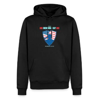 Juneteenth National Independence Day - Men’s Premium Organic Hoodie - black - Front - Nico (187cm)