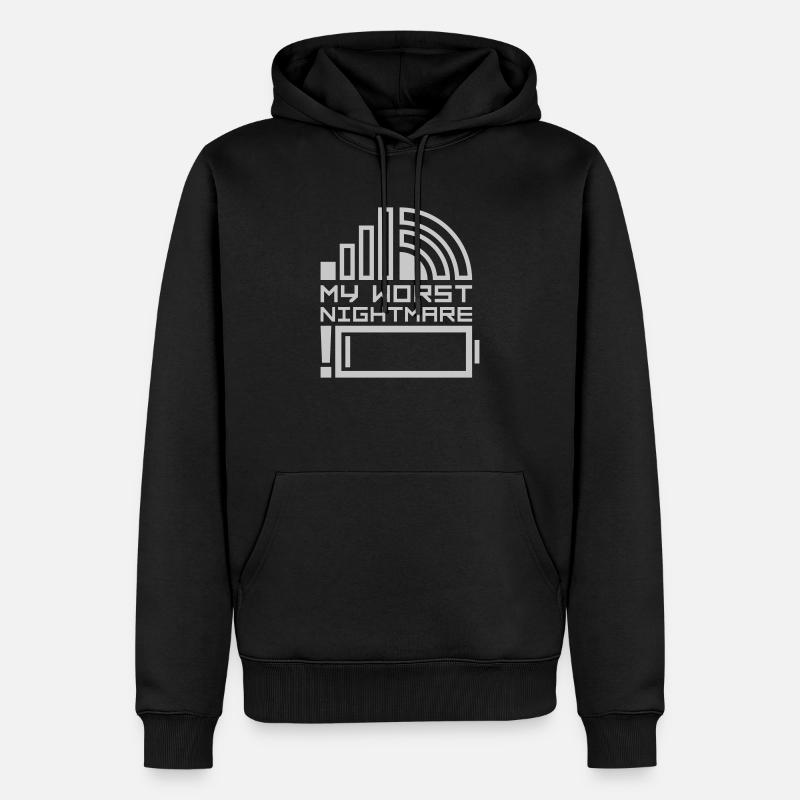 Logos mon pire cauchemar - Sweat à capuche Premium bio Homme - noir