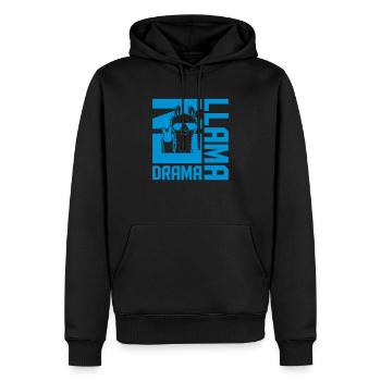 Dire non Drama Lama - Sweat à capuche Premium bio Homme - noir - Devant - Nico (187cm)
