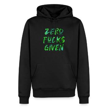 Zero Fucks Given - Männer Premium Bio Hoodie - Schwarz - Vorne - Nico (187cm)